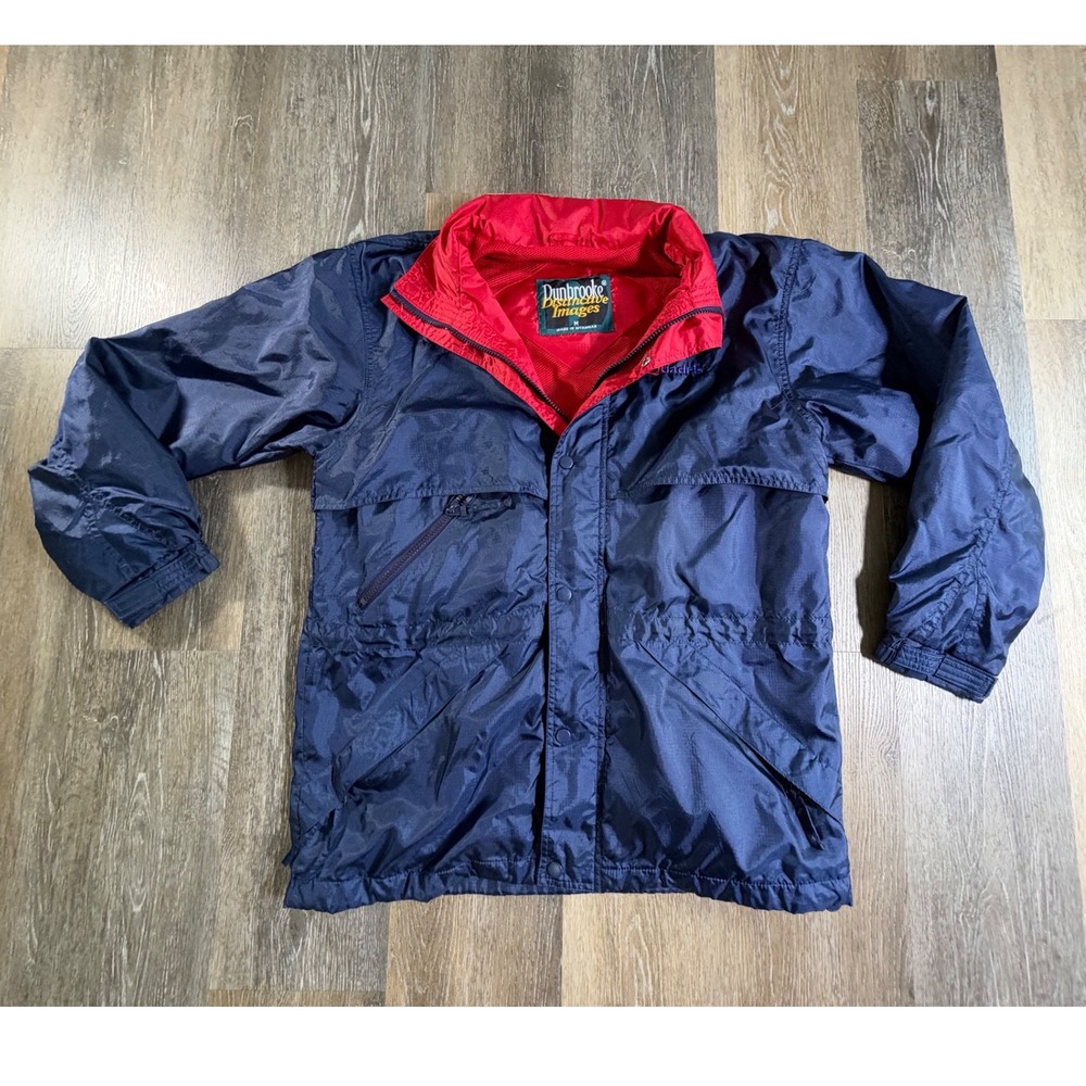 Dunbrooke Windbreaker Jacket Mens Medium Navy Red Full Zip Distinctive Images